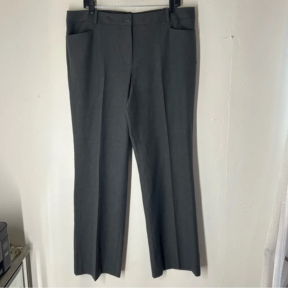 NWT Talbots Signature Wool Blend Gray Straight Leg Dress Pants Women's 16
